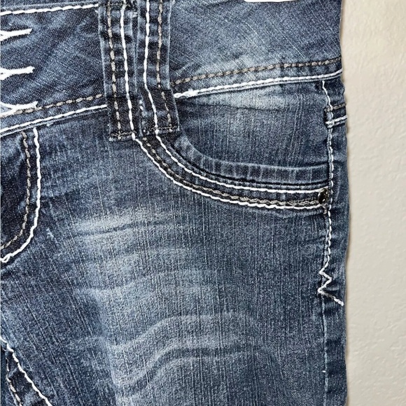 Angels, embellished denim, jean Capri juniors 3 26×22 stretch Cuffed - Picture 7 of 10